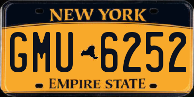 NY license plate GMU6252