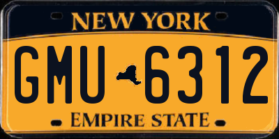 NY license plate GMU6312