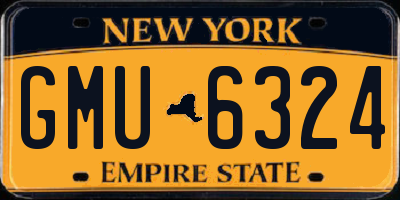 NY license plate GMU6324
