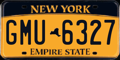 NY license plate GMU6327