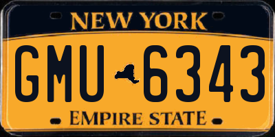 NY license plate GMU6343