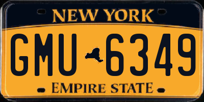 NY license plate GMU6349