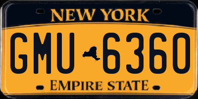 NY license plate GMU6360