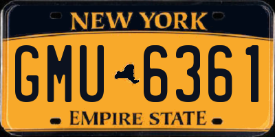 NY license plate GMU6361