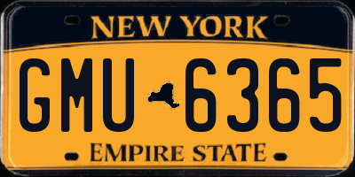 NY license plate GMU6365