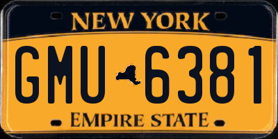 NY license plate GMU6381
