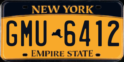 NY license plate GMU6412
