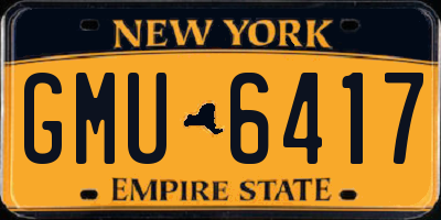 NY license plate GMU6417