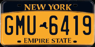 NY license plate GMU6419
