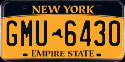 NY license plate GMU6430