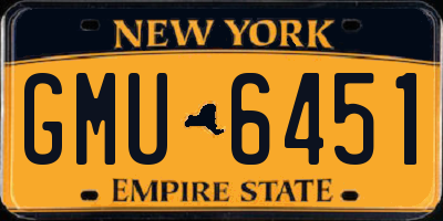 NY license plate GMU6451