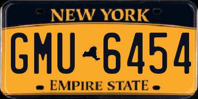 NY license plate GMU6454