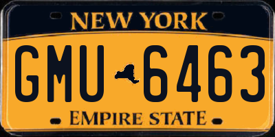 NY license plate GMU6463