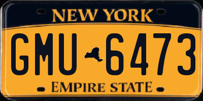 NY license plate GMU6473