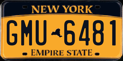 NY license plate GMU6481