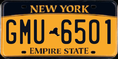 NY license plate GMU6501