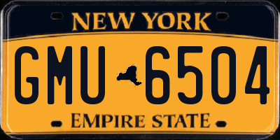 NY license plate GMU6504