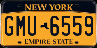 NY license plate GMU6559