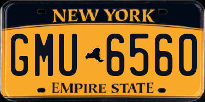 NY license plate GMU6560
