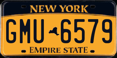 NY license plate GMU6579