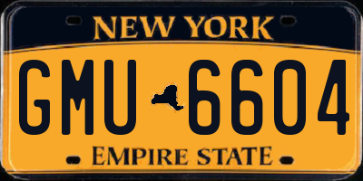 NY license plate GMU6604