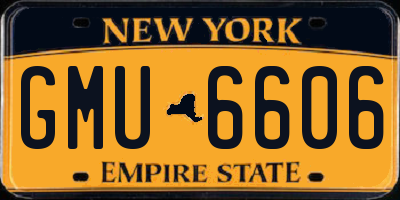NY license plate GMU6606