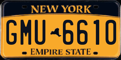 NY license plate GMU6610