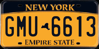 NY license plate GMU6613