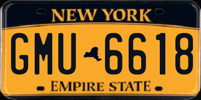 NY license plate GMU6618