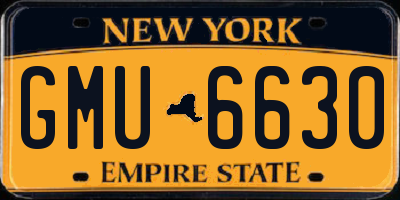 NY license plate GMU6630