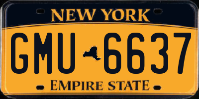 NY license plate GMU6637