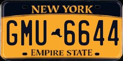 NY license plate GMU6644