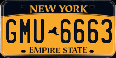 NY license plate GMU6663
