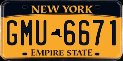 NY license plate GMU6671
