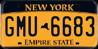 NY license plate GMU6683