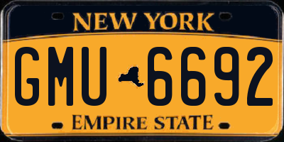 NY license plate GMU6692