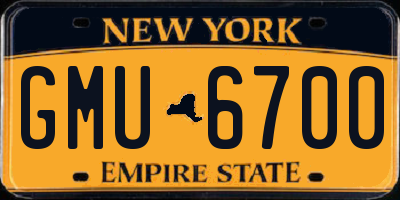 NY license plate GMU6700