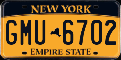 NY license plate GMU6702
