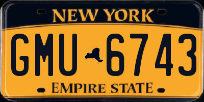 NY license plate GMU6743