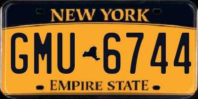 NY license plate GMU6744
