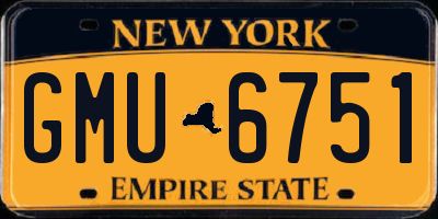 NY license plate GMU6751