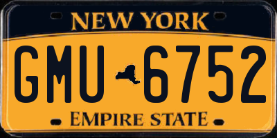 NY license plate GMU6752
