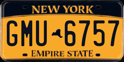 NY license plate GMU6757