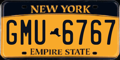 NY license plate GMU6767