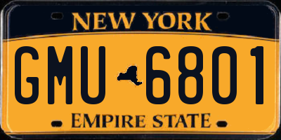 NY license plate GMU6801