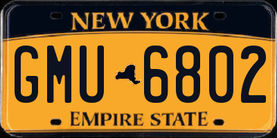 NY license plate GMU6802