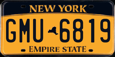NY license plate GMU6819