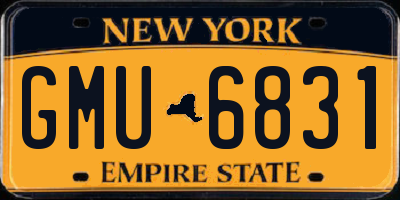 NY license plate GMU6831