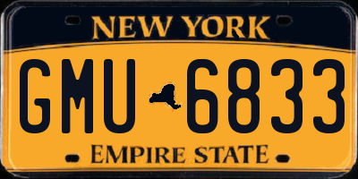 NY license plate GMU6833
