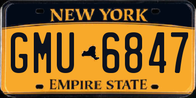 NY license plate GMU6847